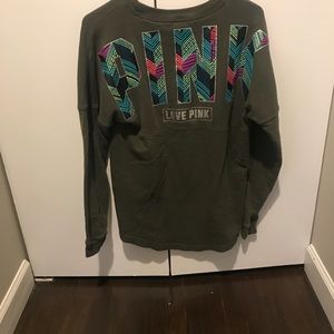 3 Pink Varsity Long Sleeve shirts